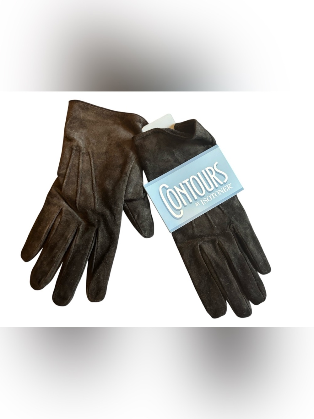 New Women’s Black Suede like Isotoner Contours Gloves